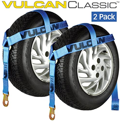 VULCAN Wheel Lift Harnesses with Snap Hooks - Bonnet Style - 2 Pack - Classic Blue - 1,600 Pound Safe Working Load - size: Classic Blue