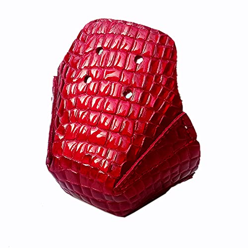 100% Real Cowhide | Toe Cap Guard Protectors | Roller Skate Derby Speed 1 Pair(Python Skin Pattern red) - color: Python Skin Pattern red