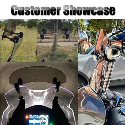 Kucehiup Motorcycle Windshield Extension 11.2 inches Windscreen Extender - style: Smoke-11.2 inches