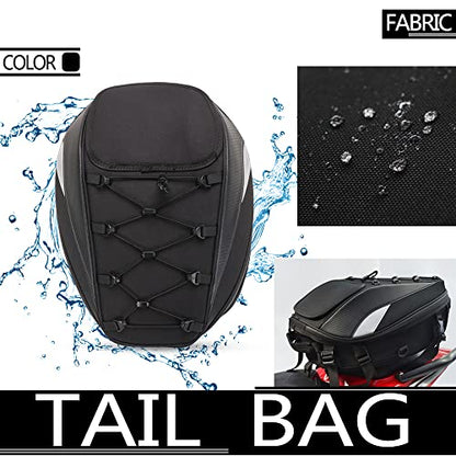 Motorcycle Tail Bag Waterproof Rear Seat Backpack - Dual Use Helmet Bag