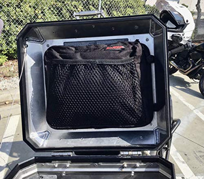 Moto Pockets Top Case Lid Bag Organizer for Motorcycle Top Boxes, Weather-Resistant, Black