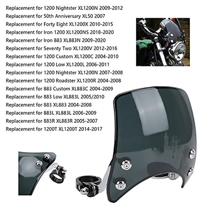 Motorcycle Headlamp Fairing 180 Degrees Adjustable Motorbike Wind Deflector Universal for 38‑41mm/1.5‑1.6in Front Fork (Black)