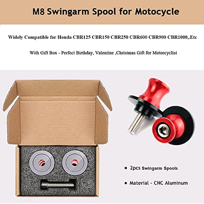 2pcs M8*1.5 Motorcycle Swing Arm Sliders Spools For H-onda CBR150 CBR100f CBR1000rr CBR1100xx CBR125 CBR250 CBR400rr CBR400f CBR450sr CBR600rr CBR600f CBR900rr CBR954rr (Red) - color: Spool - Red