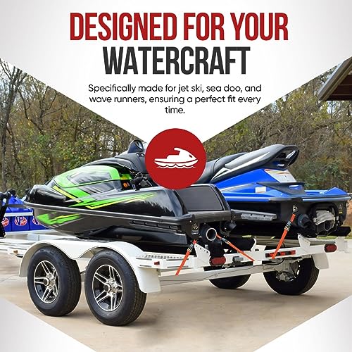 Cajun Tie Downs 3-Point Ratchet Tie Down Strap, Jet Ski, Sea Doo & Wave Runner Transom Straps, Vinyl S-Hooks, Made in USA, Black, 12 ft - color: Black, size: 12 Feet