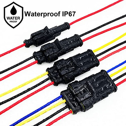 6 Kit 16 AWG 5 Pin Connector Car Waterproof Wire Connectors 5 Pin Automotive Electrical Connectors Quick Disconnect 5 Way Wire Terminal Connector Plug and Heat Shrink Tubing Kit - size: 5pin