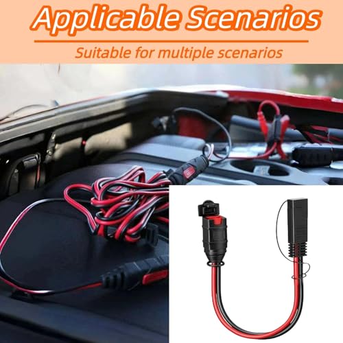 2-Pack 1FT SAE Extension Cable Compatible with NOCO Genius Smart Chargers, 14AWG Pure Copper X-Connect SAE Adapter, Motorcycle ATV UTV Car Battery Charger Harness