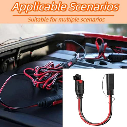 2-Pack 1FT SAE Extension Cable Compatible with NOCO Genius Smart Chargers, 14AWG Pure Copper X-Connect SAE Adapter, Motorcycle ATV UTV Car Battery Charger Harness