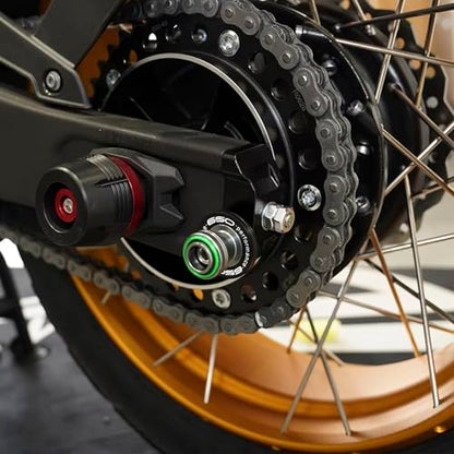 Motorcycle CNC M8 Rear Slider Stand Screw Swingarm Spools accessories, For Z900 Z900RS Z800 Z650 Z650RS 2023 2024 (Green-900) - color: Green-900