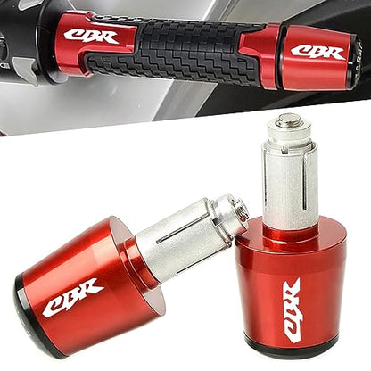 2pcs Motocycle Handlebar Grip Ends 7/8" 22mm for H-onda CBR60F CBR125R CBR150R CBR250R CBR400 NC23 NC29 CBR600 F2 F3 F4 F4i CBR900RR CBR954RR CBR1000RR (Red) - color: Grip End - Red