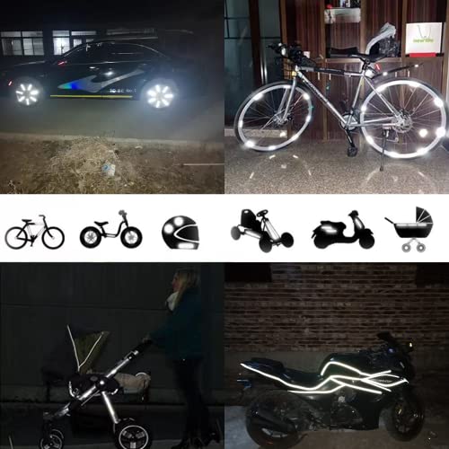 42Pcs Reflective Stickers, Reflective Decals Multi Shapes Kit, Waterproof Outdoor Safety Warning Reflective Stickers, Night Visibility Adhesive Stickers for Helmet, Bicycle, Car & Stroller