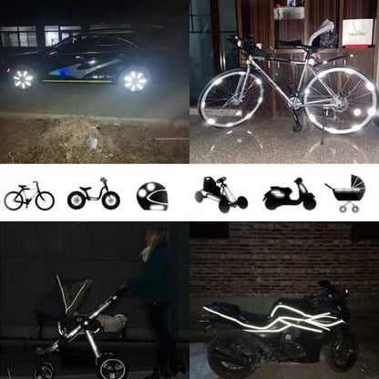 42Pcs Reflective Stickers, Reflective Decals Multi Shapes Kit, Waterproof Outdoor Safety Warning Reflective Stickers, Night Visibility Adhesive Stickers for Helmet, Bicycle, Car & Stroller