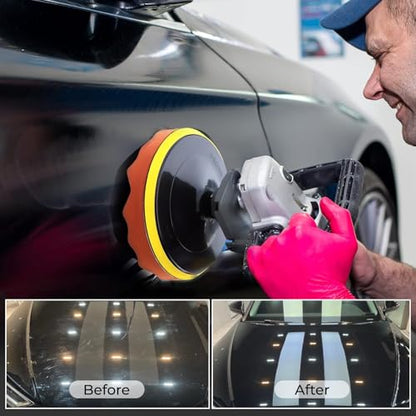 Buffing Pads Polishing Pads Kit,7 Pcs 6"(150mm), Sponge Polishing Pads with Wool Pad Kit, Car Polisher, Car Detailing Kit, Polishing Pad Kit for Car Buffer Compounding, Polish and Wax.