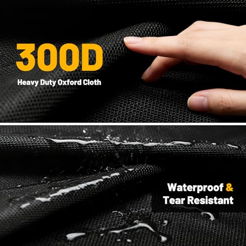 XYZCTEM Motorcycle Cover Heavy Duty Waterproof with Side Box, Fits Harley Davidson Touring Models Road King Road Glide Street Glide Electra Glide Outdoor All Weather Protection, 107 Inch