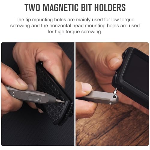 OKNIFE Otacle D1 Titanium Small EDC Multi Bit Pocket Screwdriver, 9 in 1 Mini Precision Screwdriver Set, S2 Steel Magnetic Bits for Work or Daily Use - color: Titanium-grey