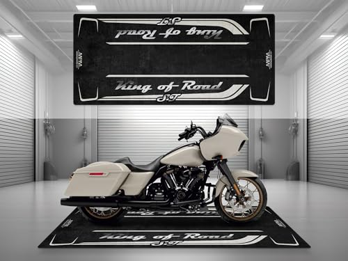 Garage Mat with ST for Cruiser and Custom Motorcycle, Parking Mat, Washable Non-Slip Garage and Showroom Floor Carpet-Rug (White Sand Pearl, Size 2: 102 x 47/260 x 120 cm) - color: White Sand Pearl, size: 3'3" x 7'3" (Oblong)