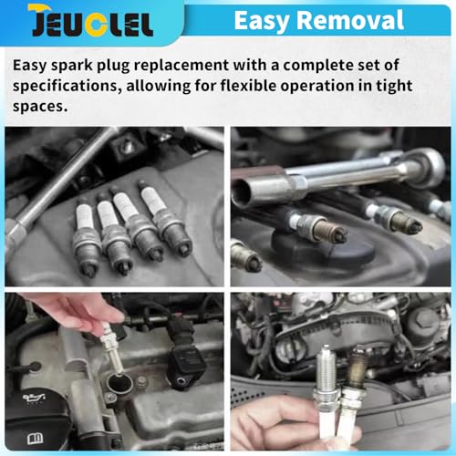 5PCS Magnetic Swivel Spark Plug Socket Set, 14mm Thin Wall Socket, 9/16" 6-inch Extension Socket, 5/8" Sockets with 4, 6, and 10 inch Extensions, Heavy Duty Retaining Ring, Cr-V Steel Made