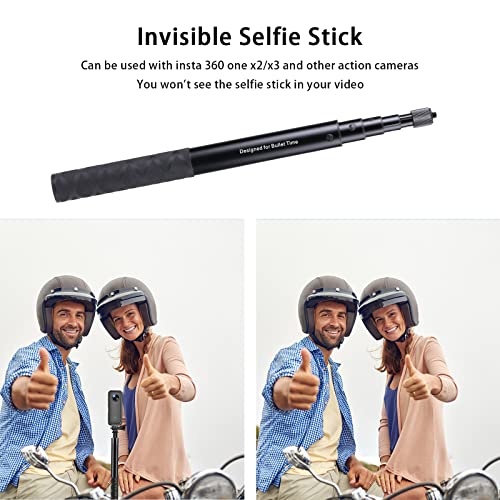 Motorcycle Bicycle Selfie Stick, Third Person Perspective Handlebar Mount Camera Bracket for Ride Tracking Shooting for GoPro Hero 12/11/10/9/8 Insta360 X5 / X4 / X3 ONE X/ONE Action Camera