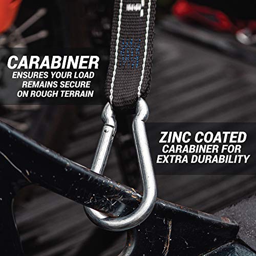 AEROFAST Loadfast Ratchet Tie Down Straps for Motorcycles | 1.5" x 8" Heavy Duty Dirt Bike Tie Down Straps with Soft Loop & Safety Carabiner | 2,600lbs (2 Pack) Red Color - color: Red