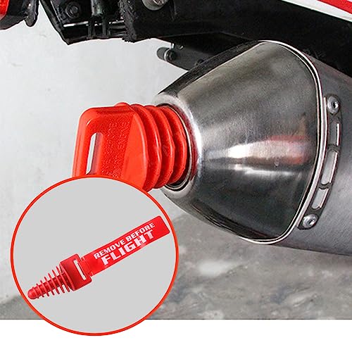 Red Muffler Exhaust Wash Plug, 0.8" to 2.2" Rubber Silencer Plug | For washing 2-stroke and 4-stroke motorcycles, dirt bikes, ATVs, quads and go karts - color: Red