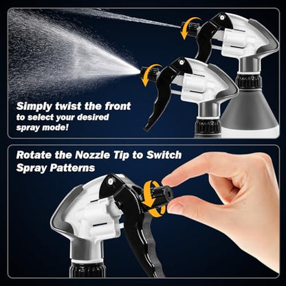 360° Trigger Heavy Duty Sprayer Bottle- Acid and Chemical Resistant, Leak Free,Industrial Adjustable Nozzle, Low-Fatigue Nozzle,Perfect for Automotive Detailing and Cleaning(17.6OZ)