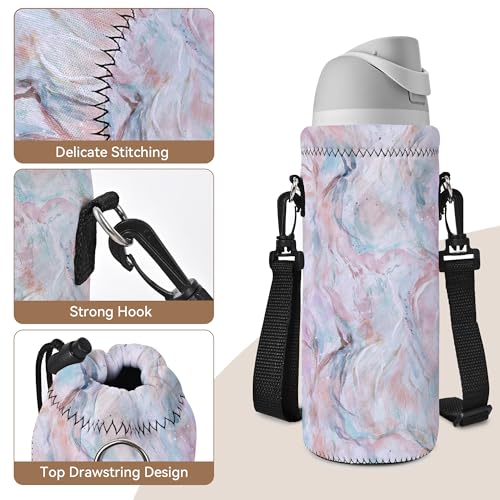 RICHEN Neoprene Water Bottle Carrier Bag with Adjustable Shoulder Strap,Insulated Water Bottle Cover for Stainless Steel/Glass/Plastic Bottles - color: BC-60, size: 750ml