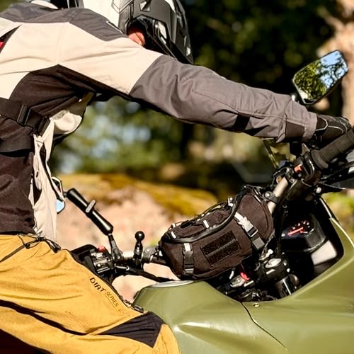 Odinsberg Multifunctional Bicycle & Motorcycle Handlebar Bag, 3L Water Resistant, Compatible with Most Handlebar Types, Black