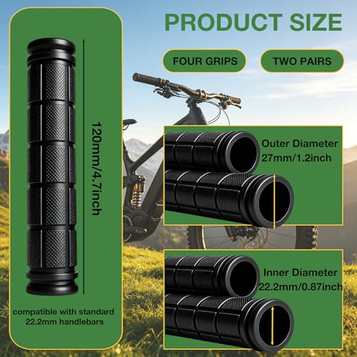 2 Pairs Bike Handlebar Grips for Bikes - color: Black