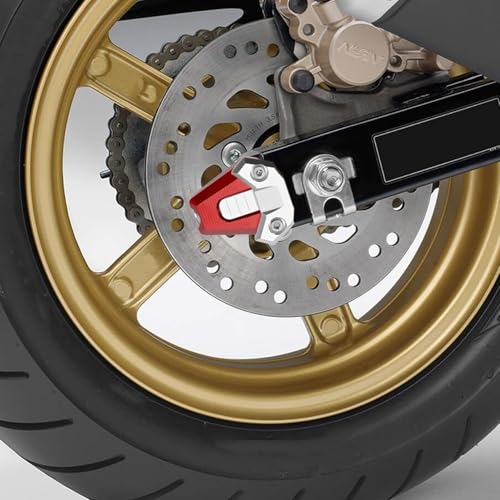 Canitu 2Pcs Red Swingarm Tensioner Axle Adjusters, Billet Aluminum Motorcycle Rear Axle Chain Spool Mods Chain Adjusters Adjusting Tool for Honda Grom 125 2014-2021 - color: RED