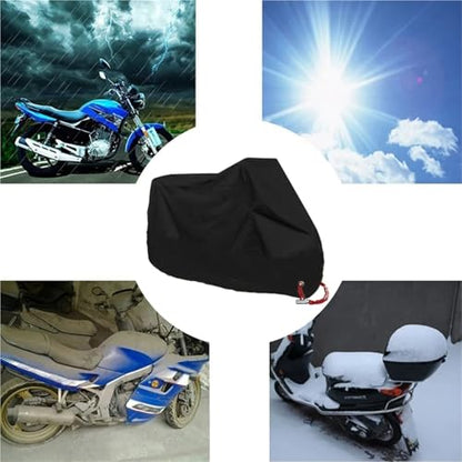 Motorcycle Waterproof Full Cover Outdoor UV Protector Rain Dust Sunshade Protective(Black) - color: Black