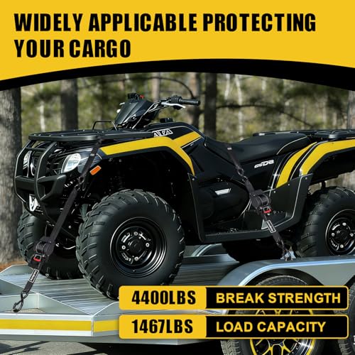 Ayaport Retractable Ratchet Straps 1.75in X 10ft, 4400lbs Break Strength, Heavy Duty Ratchet Straps Self RetractableTie Down Straps with Hook & Soft Loops for Motorcycle, Cargo Trailer, Truck, 2PK - size: 1.75"x10'-2pc