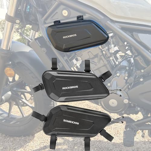 WOOGA Motorcycle Side Bag Waterproof,Tool Bag,Large Capacity,3.5 Gal (1.5 L),Hard Shell Carbon Look Water Stopping Zipper fit for Ho&nda REBEL CMX 250 CMX 300 CMX500 CMX 1100 (1 Pair Bag) - color: 1 Pair Bag