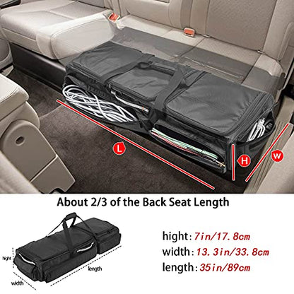 samdew Under Seat Storage Bag Fit for SuperCrew Cab & Crew Cab, Back Seat Double-Compartment Organizer for Truck, Practical Underseat Tool Box with Inner Dividers & Multiple Pockets (Patented Design)