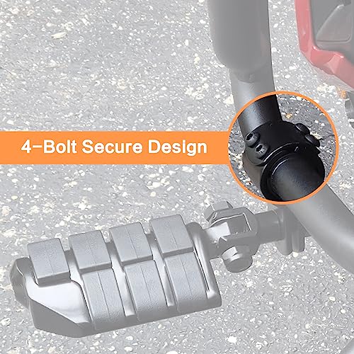 VGMOTO Motorcycle 1.25" Highway Footpegs Adjustable Foot Pegs Footrests with Clamps Mounts kit Compatible with Harley Touring Sportster Softail Road Glide Street Glide with 1 1/4 inch Engine Guard - color: Black-Style C