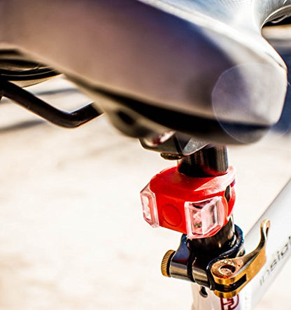 Bright Eyes Silicone Bike Tail Light Rear Safety LED Lights (Red) - color: Red Two-Pack