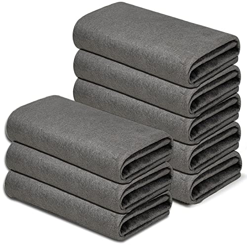 KTT Microfiber Cleaning Cloth, 12" x 16", 8 Pack | Reusable Microfiber Cleaning Cloth, Lint Free, For Home, Window, Mirror Glass and Cars - color: Dark Grey 8p