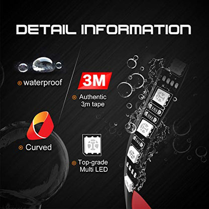 SUNPIE Motorcycle Underglow LED Light Kit 16 Pieces with Smart Brake & Turn Signal Sync 12V IP67 Waterproof RGB Neon Glow Enhanced Night Riding Safety for Harley Kawasaki Suzuki Indian All Motorcycles - color: RGB-16PCS Update
