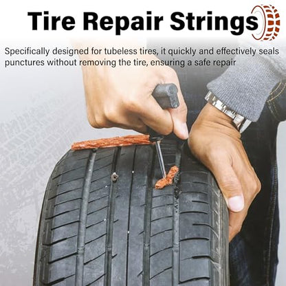 30 PCS Tire Plugs Heavy Duty, 4" X 0.24" Tire Repair Plugs, Rubber Tires Plug, Tires Repair Strings for Tubeless Puncture Car, RV, SUV, ATV, Motorcycle, Truck,Tractor (Brown) - color: brown