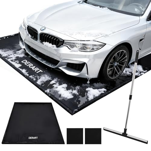 Heavy Duty Garage Floor Mat & Waterproof Drip Pan - 8'6"x20' PVC Floor Protection for Melting Snow, Oil, Mud, DIY Projects | Reinforced Edges, Lightweight, Easy Clean for Car, Truck, SUV - size: 8'6" x 20'