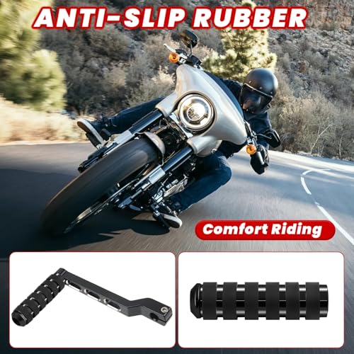 Motorcycle 3.8" Extended Shifter Peg, Heel Toe Shifter Pegs Fit For Harley Davidson Sportster FL Softail Touring Street Glide Road Glide Road King Trike Dyna, Black - size: Black-1pcs