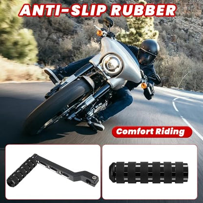 Motorcycle 3.8" Extended Shifter Peg, Heel Toe Shifter Pegs Fit For Harley Davidson Sportster FL Softail Touring Street Glide Road Glide Road King Trike Dyna, Black - size: Black-1pcs