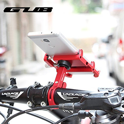 GUB Bicycle & Motorcycle Phone Mount - Aluminum Bike Phone Holder with 360°Rotation Adjustable Handlebar Phone Holder Compatible with iPhone Xs XR 8 Plus,Compatible with Samsung S9/S8 (PLUS6 Black) - color: black