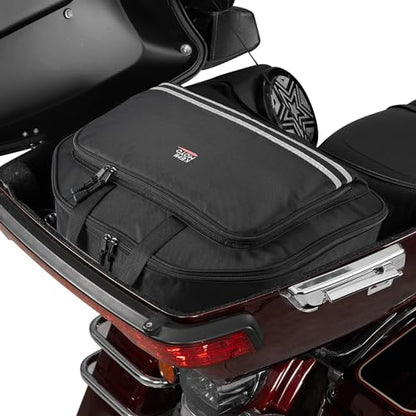 KEMIMOTO Upgraded Rear Turnk Liner 40L with Upgraded Strap Luggage Bag Compatible with Touring CVO Trike 1993-2025 Models for Street Glide Road Glide Road King Black