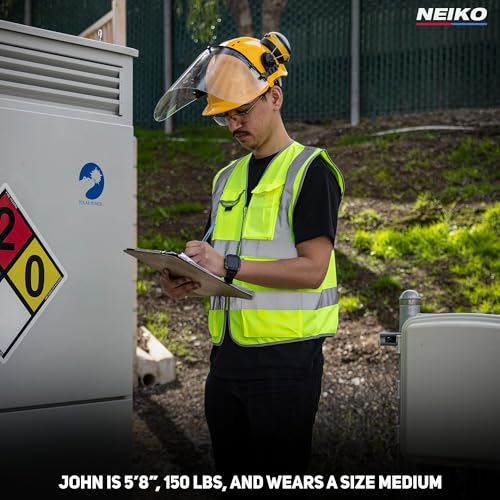 NEIKO High Visibility Safety Vest ANSI Class 2, 7 Pockets - size: Medium