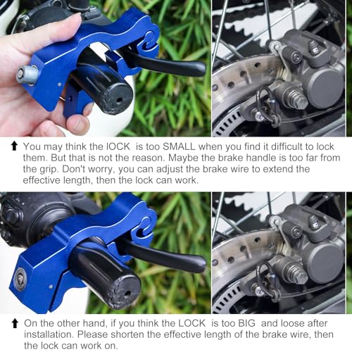 Windance Motorcycle Anti Theft Lock,Heavy Duty Front Brake Lock,Throttle Grip Clutch Brake Lever Handlebar Protection (Black, L) - color: Black