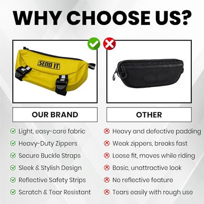 Waterproof Dirtbike Handlebar Bag | Compact Motorcycle Handle Bar Storage Pouch | Universal Fit Dirt Bike Bag for Trail & Adventure Riding | Durable Surron Bar Bag - Yellow - color: Yellow