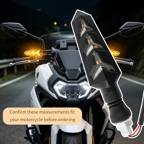 4PCS Y Shape Motorcycle Turn Signals LED,12V Motorcycle Blinkers | Flowing Motorcycles Front Turn Signals,Amber LED Lights,Universal Fits Motorbike Scooter Off Road