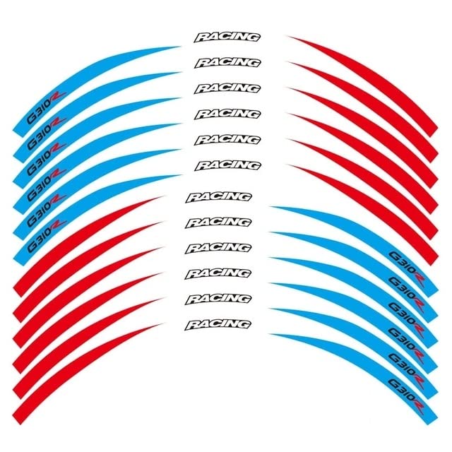 Motorcycle Rim Reflective Tape Sticker 17inch Wheel Stripes Decals Compatible with BMW G310R (B) - color: B