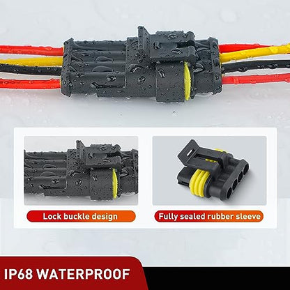Nilight 180PCS 4 Pin Electrical Connector ‎Plug Male Female Terminal Wire Waterproof Connectors 4 Way Automotive Connect Set for Car Truck Motorcycle Marine Boat 10 Sets - size: 4Pin Connector 200Pcs