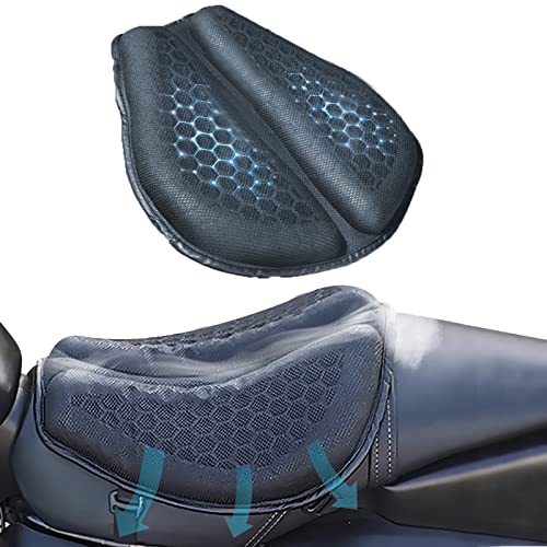 Motorcycle Seat Cushion Gel Pad Foldable Soft Seats with Pressure Relief Pads for Motorcycles Breathable and Shock for Long Rides Seat Cushion Motorcycle Accessories