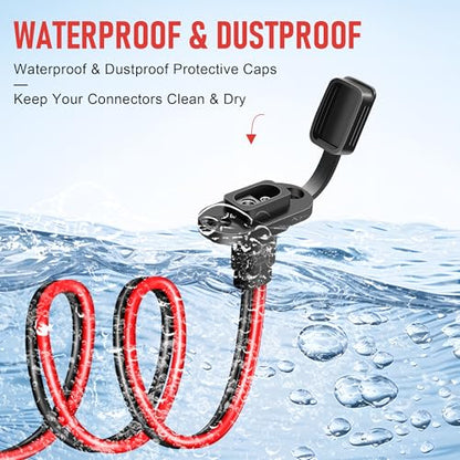 SAE Connector 5FT 10AWG, SAE Battery Quick Connect Plug Waterproof Extension Cable for Solar Panel, Street Glide, Road Glide, Motorcycle Charging Port Upgrade, RV, Solar Generator Battery Charger - size: 5FT